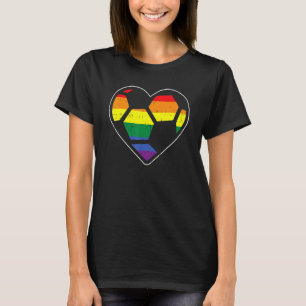 Soccer Heart Sport Lgbtq Rainbow Gay Pride Ally Me T-Shirt