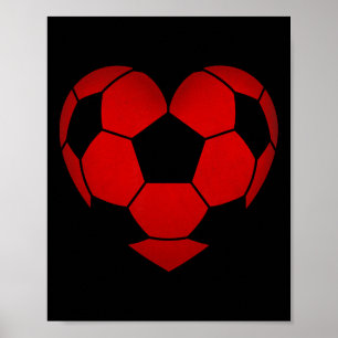 Soccer Heart Valentine's Day For Boys Girls Kids Poster