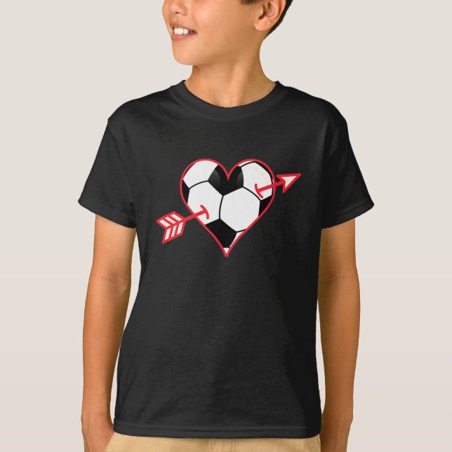 Soccer Heart Valentine's Day For Boys Girls Kids T-Shirt (Front)