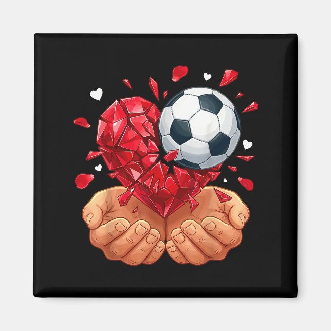 Soccer Heart Valentines Day  Magnet (Front)