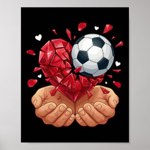 Soccer Heart Valentines Day Poster