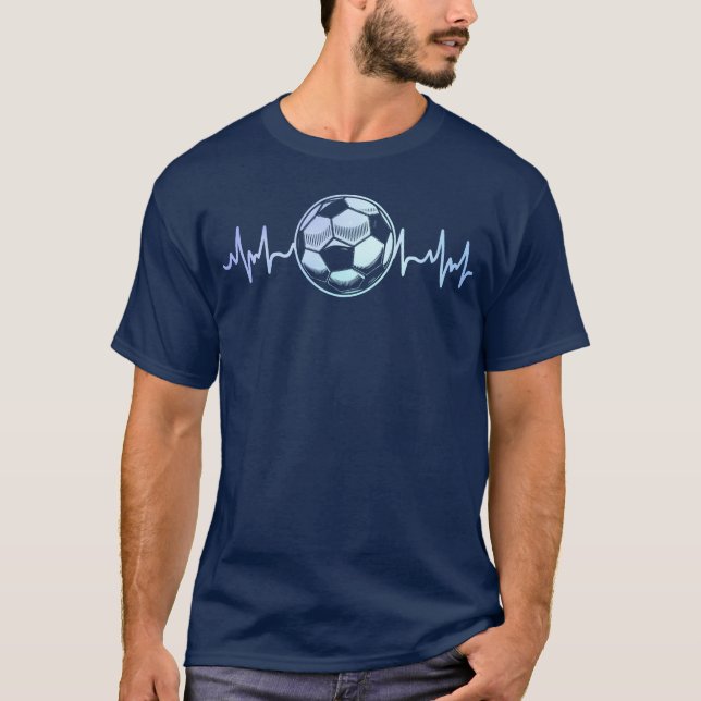 Soccer Heartbeat Boys Men Sports Soccer Player ret T-Shirt (Front)