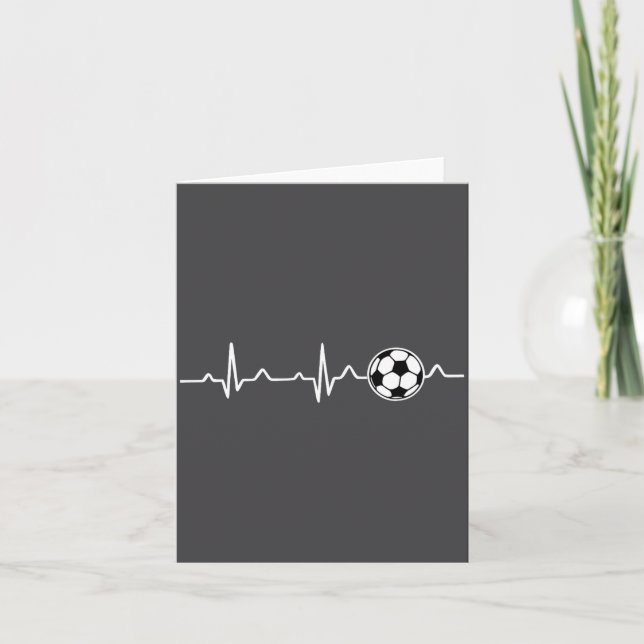 Soccer Heartbeat Football Tee Men,women Lover Foot Card (Front)