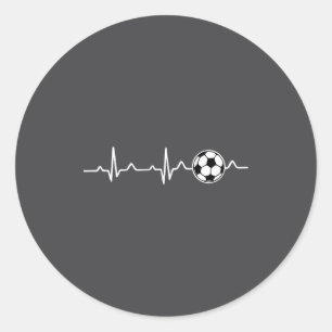 Soccer Heartbeat Football Tee Men,women Lover Foot Classic Round Sticker