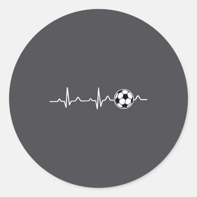 Soccer Heartbeat Football Tee Men,women Lover Foot Classic Round Sticker (Front)