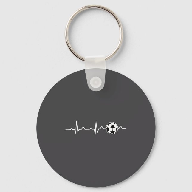Soccer Heartbeat Football Tee Men,women Lover Foot Key Ring (Front)