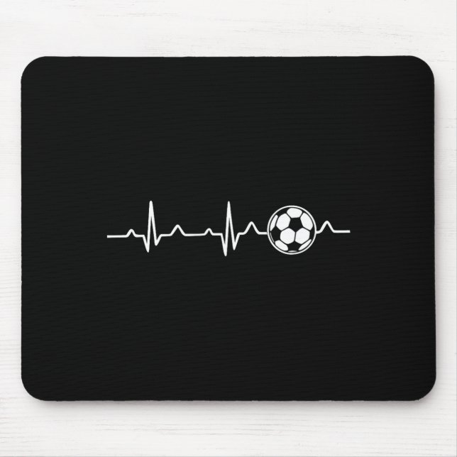 Soccer Heartbeat Football Tee Men,women Lover Foot Mouse Mat (Front)