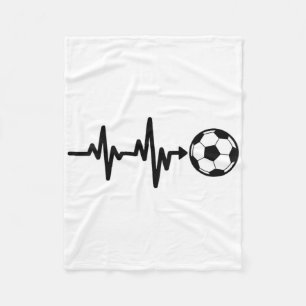 Soccer Heartbeat Footbyll Pulse Design  Fleece Blanket
