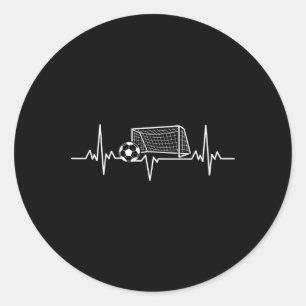 Soccer Heartbeat Footll Lovers Ll, Net Frequency G Classic Round Sticker