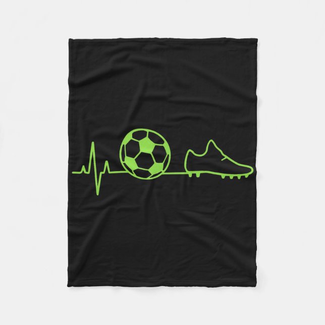 Soccer Heartbeat Pulse Byll And Cleat Graphic Funn Fleece Blanket (Front)