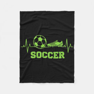 Soccer Heartbeat Pulse Byll And Cleat Graphic Funn Fleece Blanket