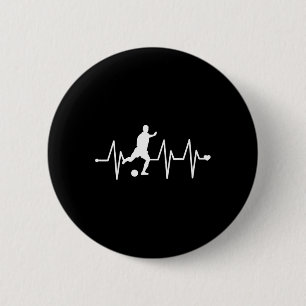 Soccer Heartbeat Shirt - Funny Soccer T Shirt 6 Cm Round Badge