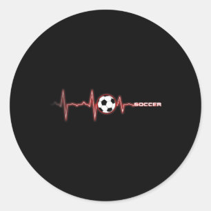 Soccer Heartbeat Shirt - Soccer Ll Heartbeat Classic Round Sticker