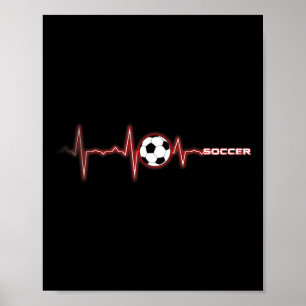 Soccer Heartbeat Shirt - Soccer Ll Heartbeat Poster