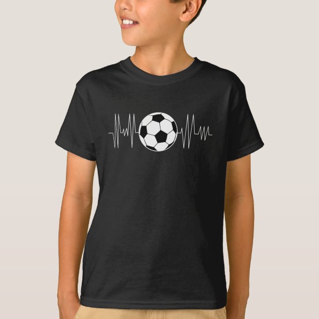 Soccer Heartbeat, Soccer Ball Heartbeat T-Shirt (Front)