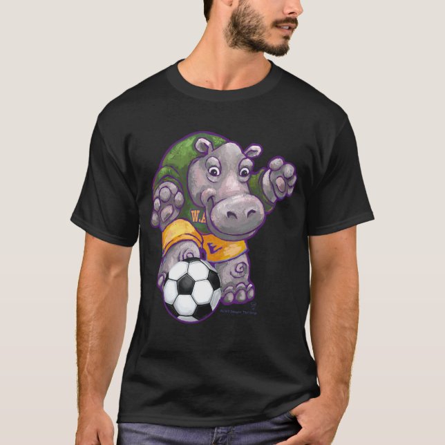 Soccer Hippo Men's T-Shirts (Front)