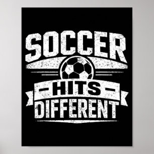 Soccer Hits Different Vintage Poster