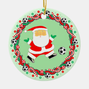 Soccer Holiday Gift Ceramic Ornament