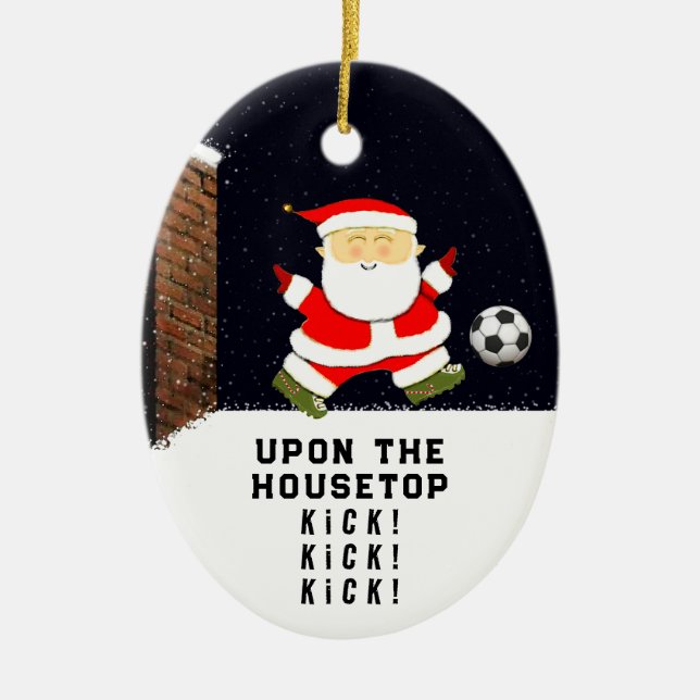 Soccer Holiday Gift Ceramic Tree Decoration (Front)