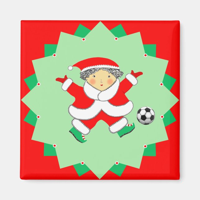 Soccer Holiday Gift Stocking Stuffers Magnet (Front)