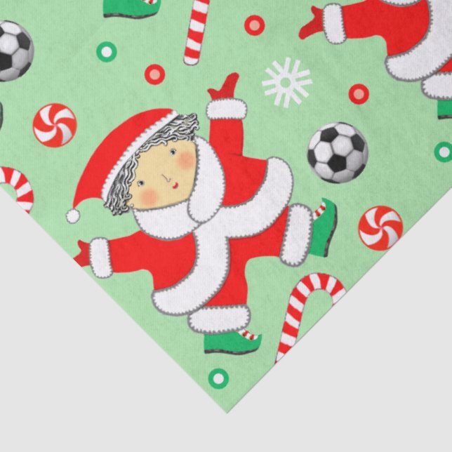 Soccer Holiday Gift Tissue Paper (Detail)