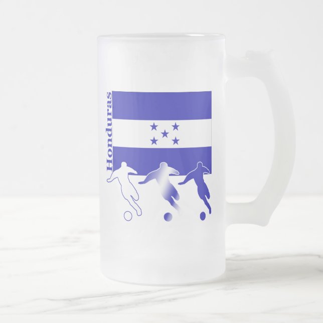 Soccer Honduras Frosted Glass Beer Mug (Right)