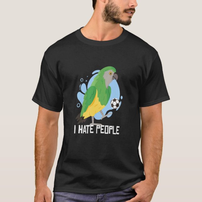Soccer I Just Really Like Birds Parrot Cockatoo Bu T-Shirt (Front)