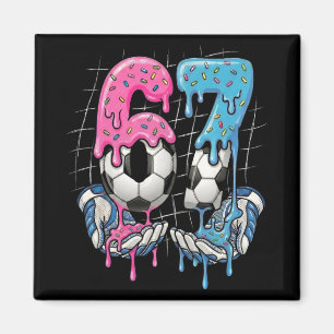 Soccer Ice Cream Drip 67 Hands Boys Sports Game Da Magnet