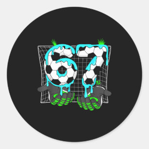 Soccer Ice Cream Drip 67 Hands Sports Six Seven Me Classic Round Sticker