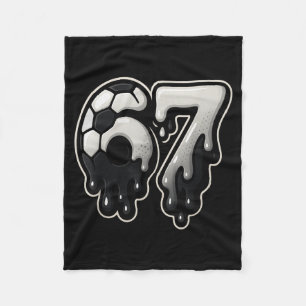 Soccer Ice Cream Drip 67 Six Seven Gen Alpha Slang Fleece Blanket