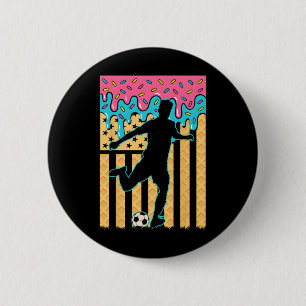 Soccer Ice Cream Drip Boys Youth Players Fan Ameri 6 Cm Round Badge