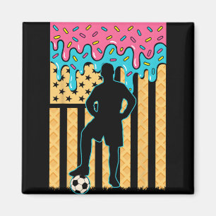 Soccer Ice Cream Drip Boys Youth Players Fan Ameri Magnet