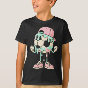Soccer Ice Cream Drip Boys Youth Players Fan Sport T-Shirt
