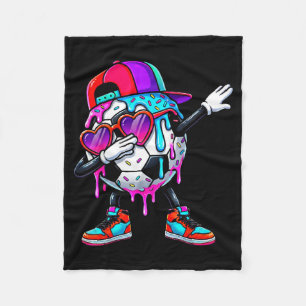 Soccer Ice Cream Drip Dabbing Sprinkles Sports Boy Fleece Blanket