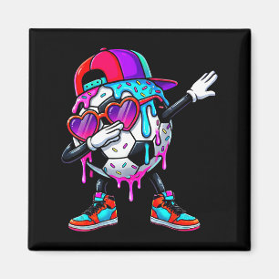 Soccer Ice Cream Drip Dabbing Sprinkles Srts Boys  Magnet