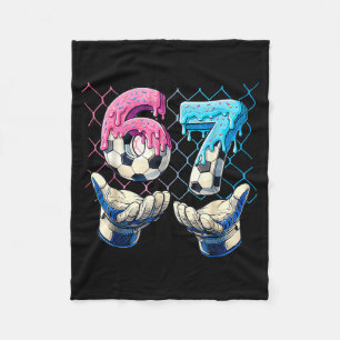 Soccer Ice Cream Drip Six Seven Hands Funny Gen Al Fleece Blanket