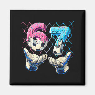 Soccer Ice Cream Drip Six Seven Hands Funny Gen Al Magnet