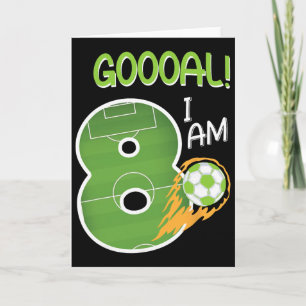 Soccer I'm 8 Years Old Boy Birthday Card