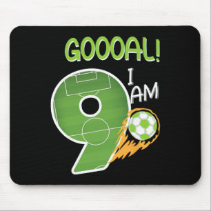Soccer I'm 9 Years Old Boy Birthday Mouse Mat