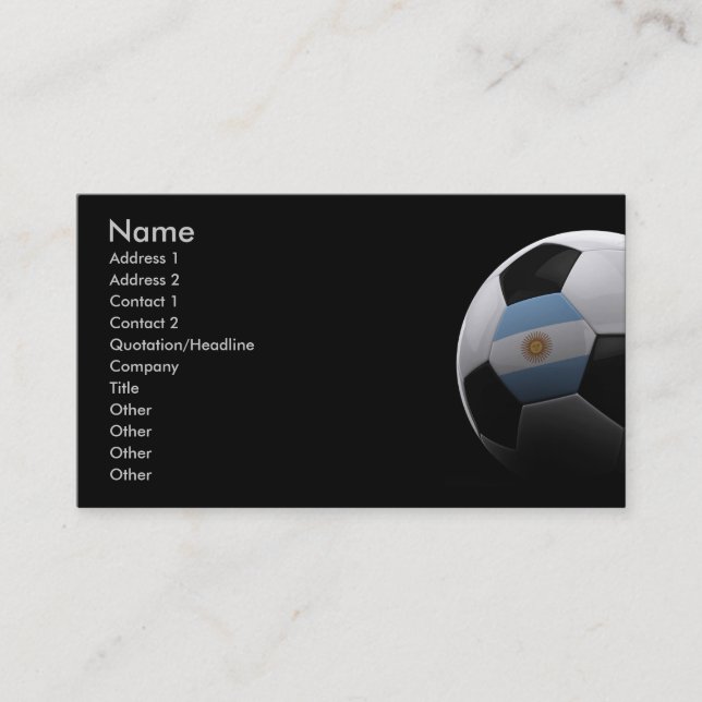 Soccer in Argentina Business Card (Front)