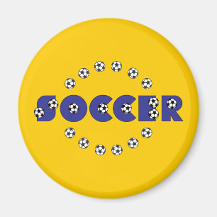 Soccer in Blue Magnet