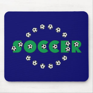 Soccer in Green Mouse Mat