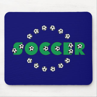 Soccer in Green Mouse Mat