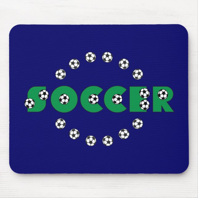 Soccer in Green Mouse Mat (Front)