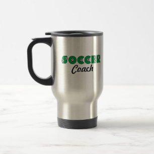 Soccer in Green Travel Mug