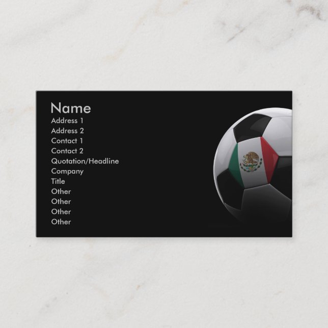 Soccer in Mexico Business Card (Front)