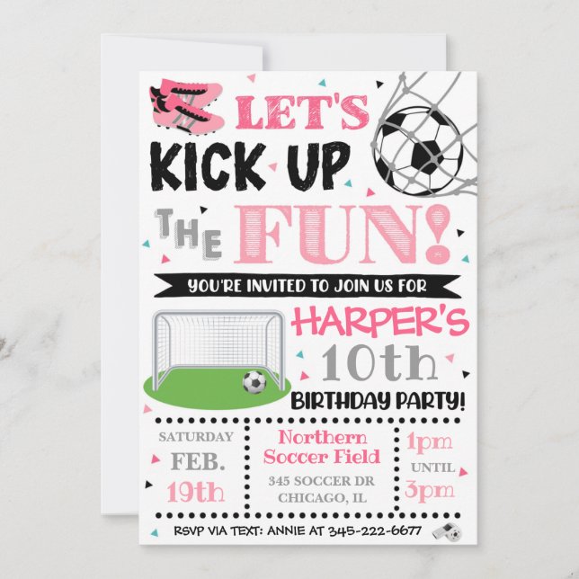 Soccer Invitation | Girl Soccer Invitation (Front)