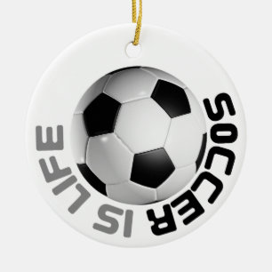 Soccer is Life Ceramic Tree Decoration