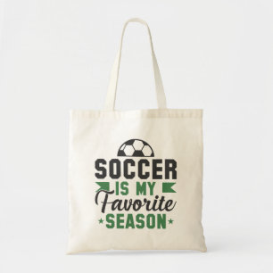 Soccer Is My Favourite Season Tote Bag