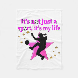 SOCCER IS MY LIFE FLEECE BLANKET